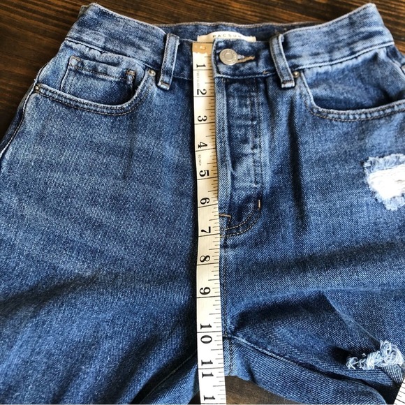 PACSUN Jeans Women’s 23 High Rise Straight Button Fly Distressed Ridged Cotton - Picture 11 of 13